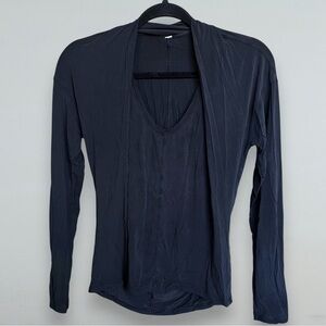 Lululemon Black Long Sleeve Draped Front Top Size S